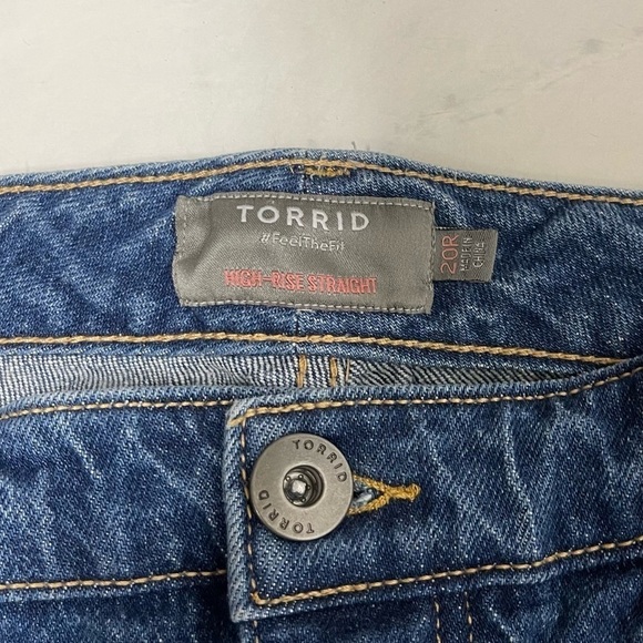 Torrid High Rise Straight Distressed Medium Wash Jeans Size 20 - Picture 5 of 8